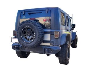 Jeep Wrangler JK Bumper - Rear - Go Rhino - Tralline Full Width - Textured Black - `07-`18